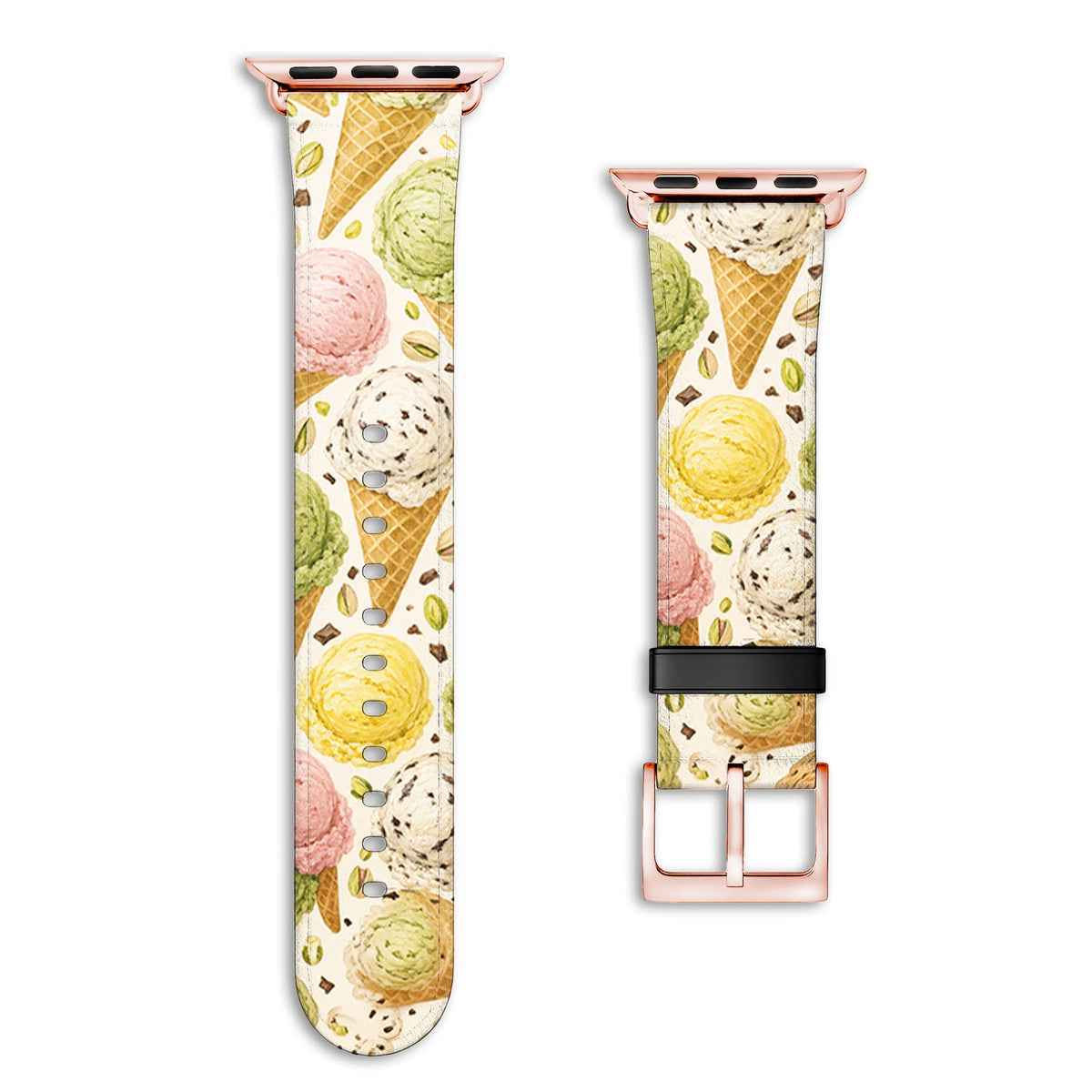 Gelato - Apple Watch Armband 38/40/41/42mm 38 40 41 42mm Matt Rose Gold NALIA Kunstleder Armband