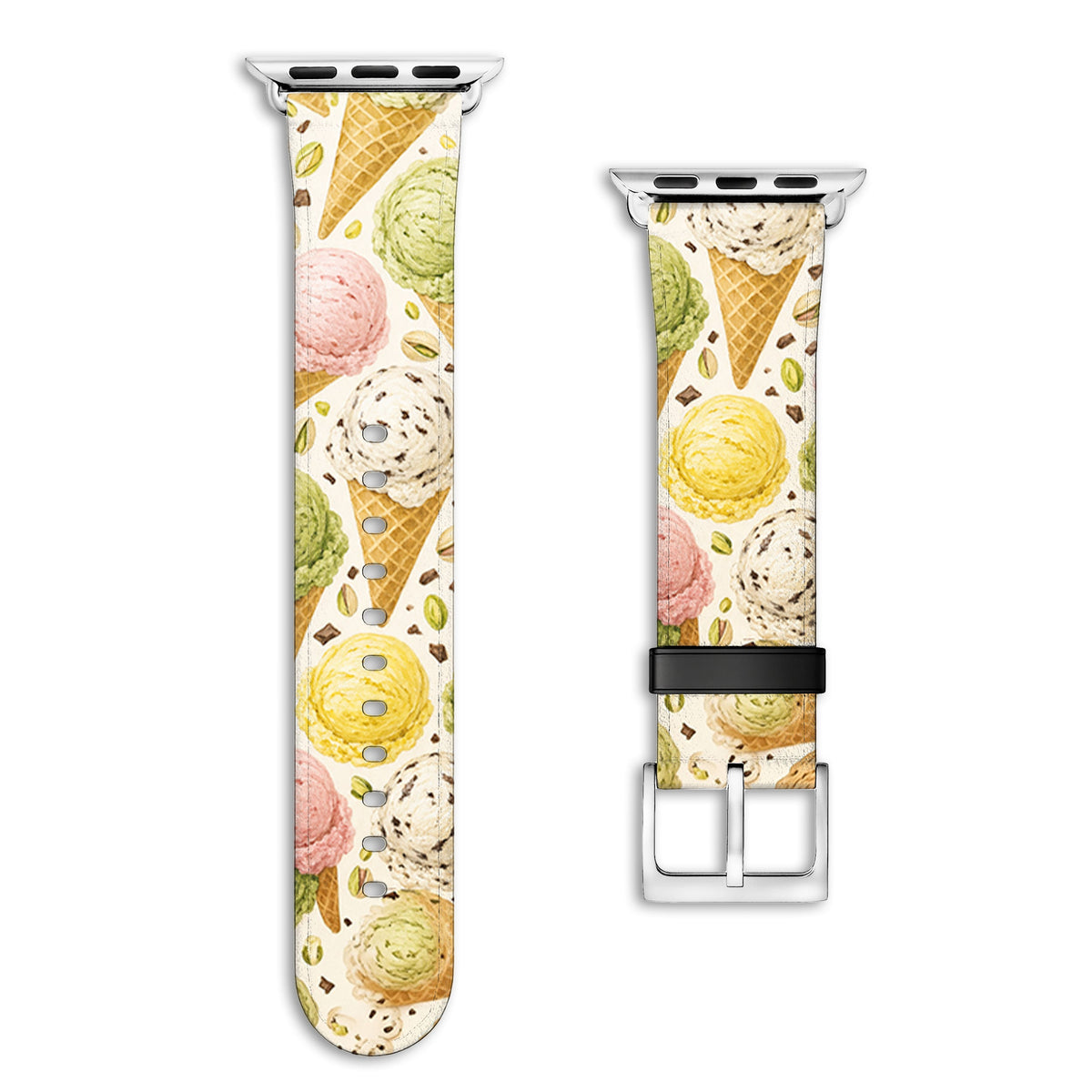 Gelato - Apple Watch Armband 38/40/41/42mm 38 40 41 42mm Matt Silber NALIA Kunstleder Armband