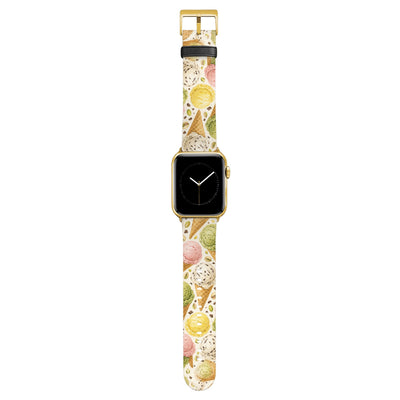 Gelato - Apple Watch Armband 38/40/41/42mm 38 40 41 42mm Matt Gold NALIA Kunstleder Armband