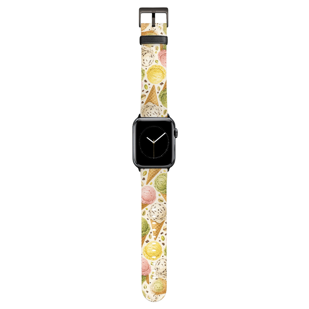 Gelato - Apple Watch Armband 44/45/46/49mm 44 45 46 49mm Matt Schwarz NALIA Kunstleder Armband