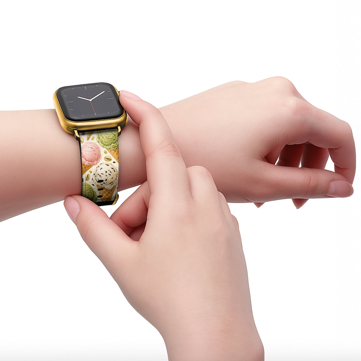 Gelato - Apple Watch Armband 38/40/41/42mm 38 40 41 42mm Matt Gold NALIA Kunstleder Armband