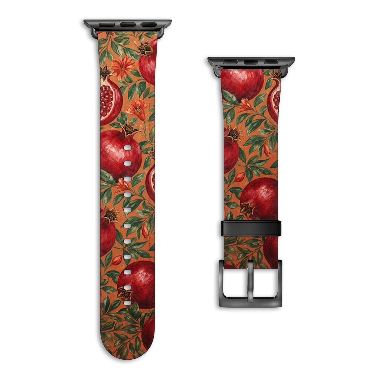 Grenadine - Apple Watch Armband 44/45/46/49mm 44 45 46 49mm Matt Schwarz NALIA Kunstleder Armband