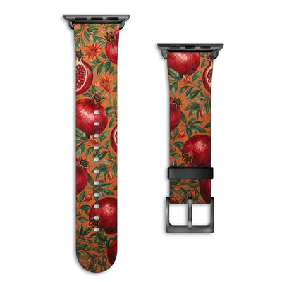 Grenadine - Apple Watch Armband 44/45/46/49mm 44 45 46 49mm Matt Schwarz NALIA Kunstleder Armband