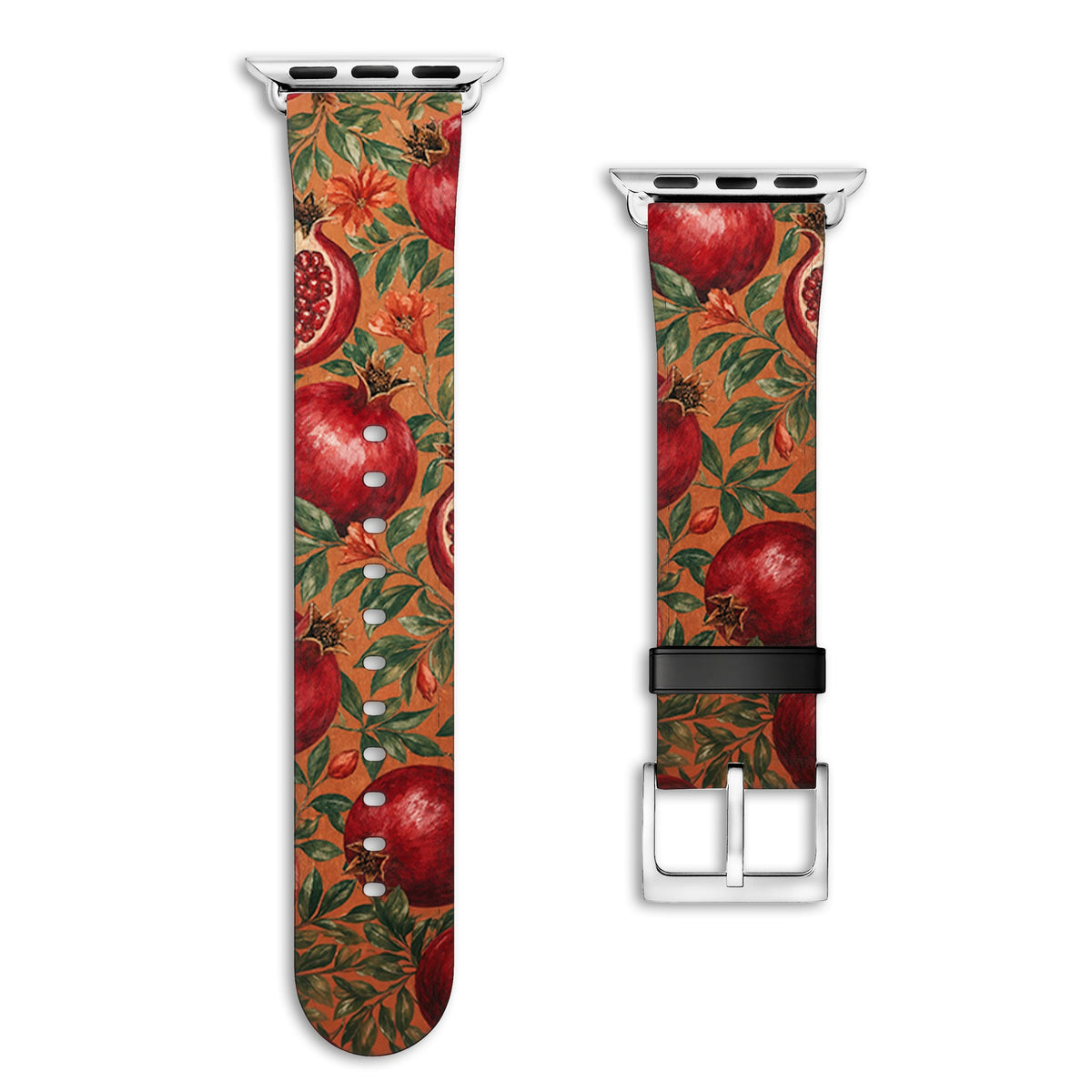 Grenadine - Apple Watch Armband 44/45/46/49mm 44 45 46 49mm Matt Silber NALIA Kunstleder Armband