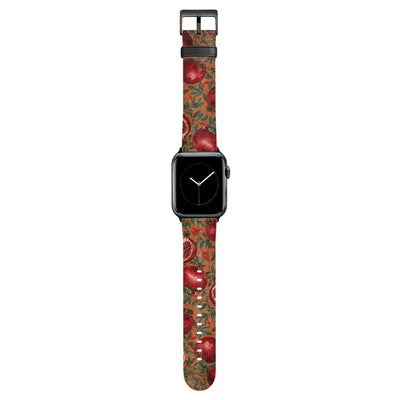 Grenadine - Apple Watch Armband 38/40/41/42mm 38 40 41 42mm Matt Schwarz NALIA Kunstleder Armband
