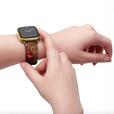 Grenadine - Apple Watch Armband 38/40/41/42mm 38 40 41 42mm Matt Gold NALIA Kunstleder Armband