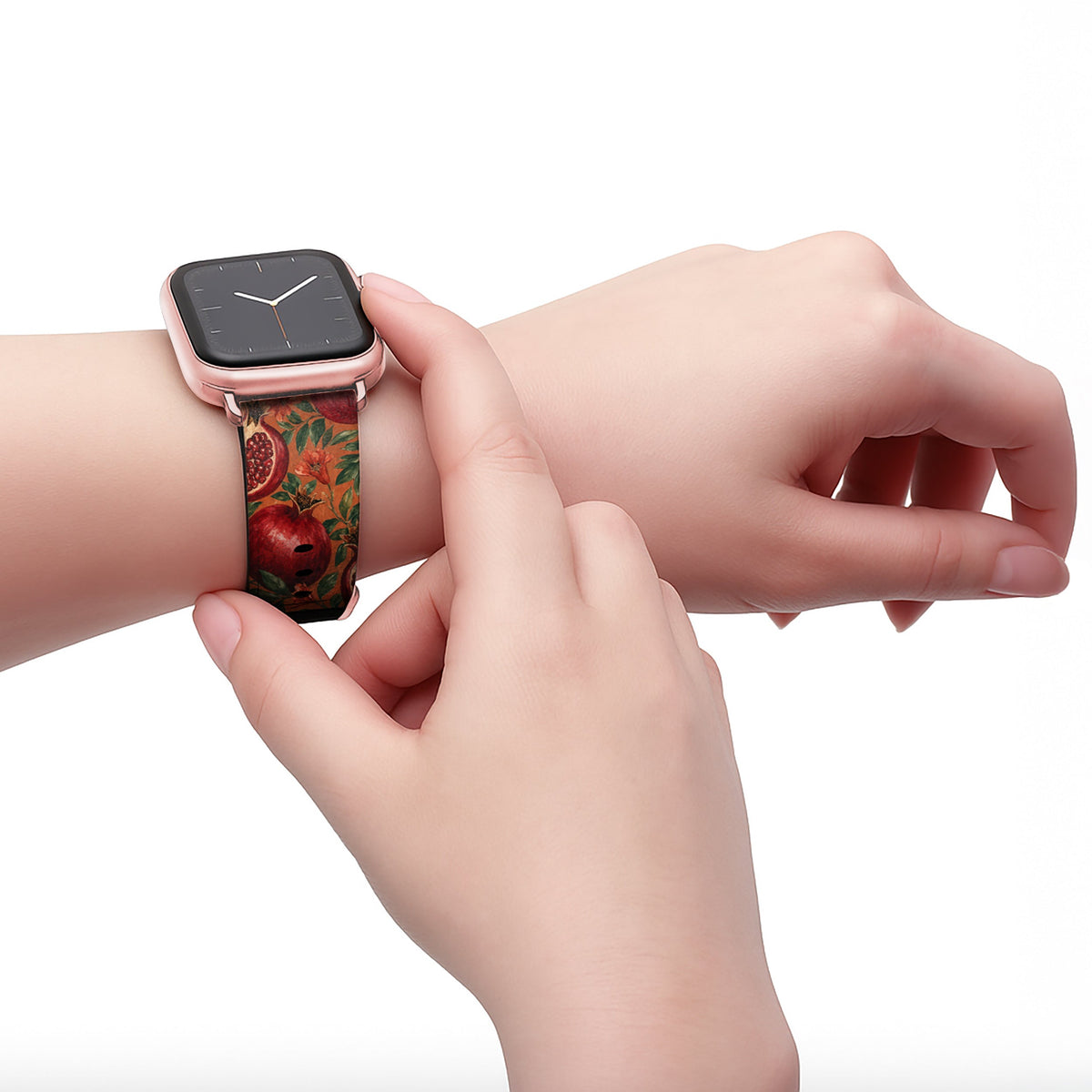 Grenadine - Apple Watch Armband 38/40/41/42mm 38 40 41 42mm Matt Rose Gold NALIA Kunstleder Armband
