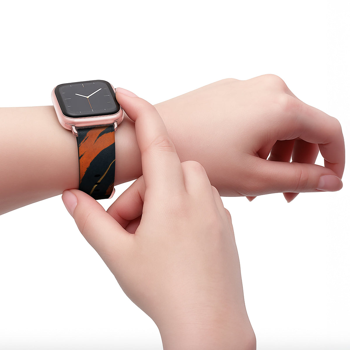 Blaze - Apple Watch Armband 38/40/41/42mm 38 40 41 42mm Matt Rose Gold NALIA Kunstleder Armband