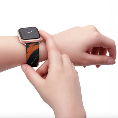 Blaze - Apple Watch Armband 38/40/41/42mm 38 40 41 42mm Matt Rose Gold NALIA Kunstleder Armband