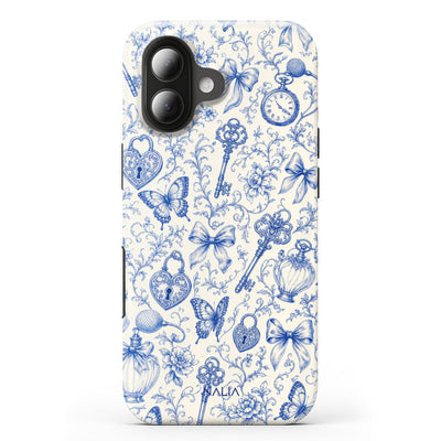 Toile iPhone 16 Hülle mit Toile de Jouy, Rückseite