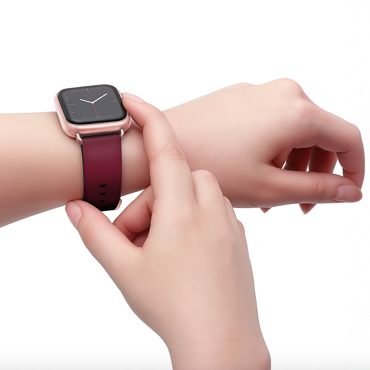 Cardinale - Apple Watch Armband 38/40/41/42mm 38 40 41 42mm Rose Gold Matte NALIA Kunstleder Armband