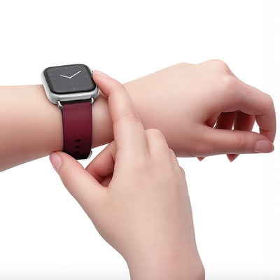 Cardinale - Apple Watch Armband 38/40/41/42mm 38 40 41 42mm Silver Matte NALIA Kunstleder Armband