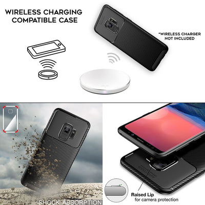 NALIA Silikonhülle für Samsung Galaxy S9 – Rutschfest & Matt – VORTEX (Gebürstete Optik & Carbon Design) – Marke aus Berlin Default Title NALIA Protective Hülle