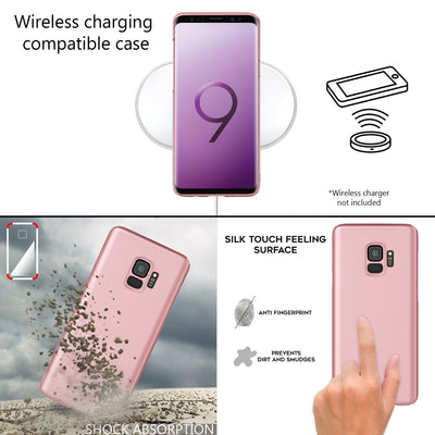 NALIA Ultra Slim Hardcase für Samsung Galaxy S9 – Anti-Fingerabdruck & 0.5mm Dünn – PUREFIT (Matt & Leicht) – Marke aus Berlin Rose Gold NALIA SlimFit Hülle