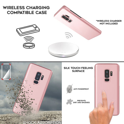 NALIA Ultra Slim Hardcase für Samsung Galaxy S9 Plus – Anti-Fingerabdruck & 0.5mm Dünn – PUREFIT (Matt & Leicht) – Marke aus Berlin Rose Gold NALIA SlimFit Hülle