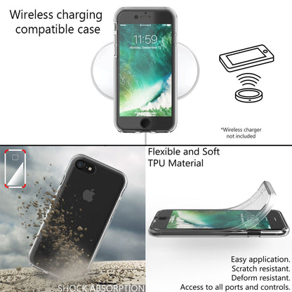 NALIA 360° Handy Hülle für iPhone SE 2022 / SE 2020 / 8 / 7, Case Cover Schutz Transparent NALIA Transparente Hülle