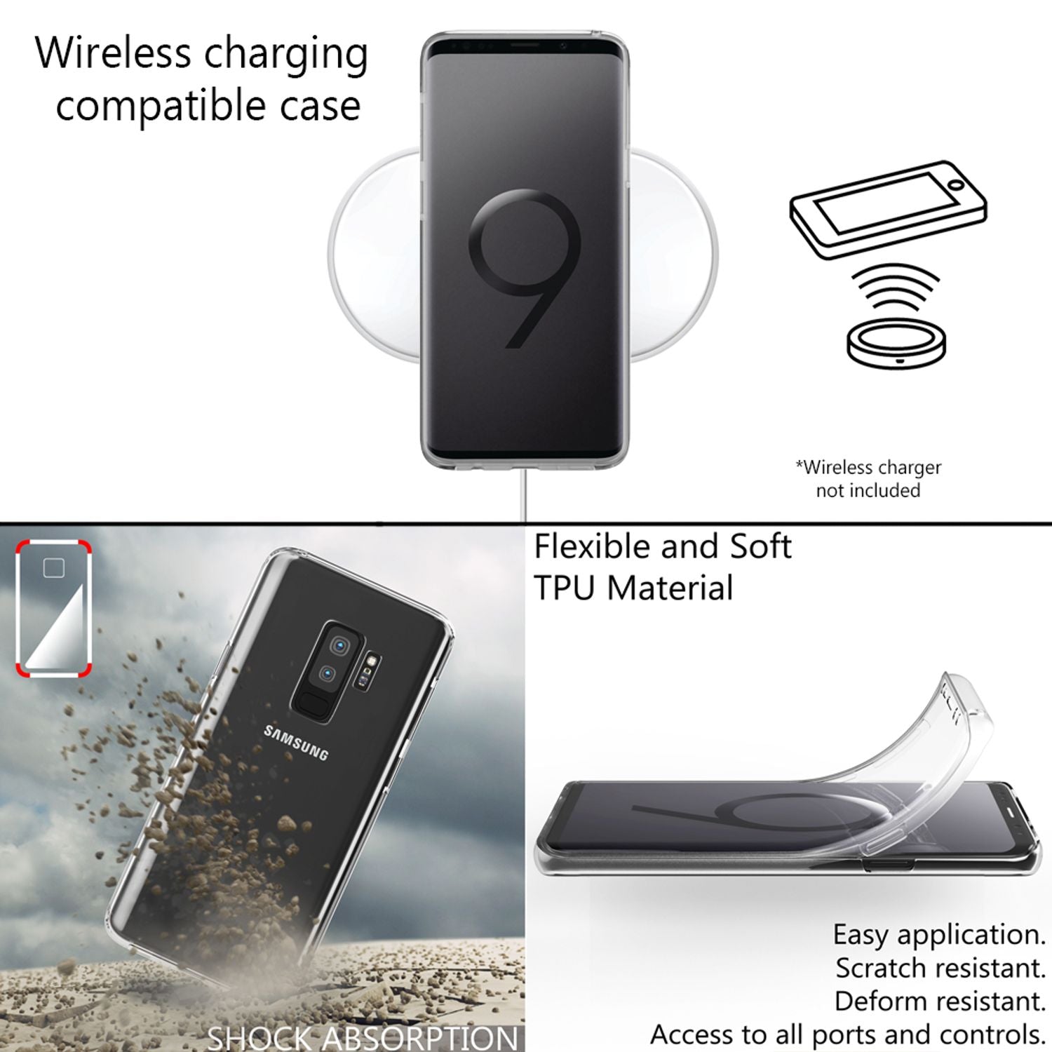 NALIA 360 Grad Handy Hülle für Samsung Galaxy S9 Plus, Full Cover Rundum Case Transparent NALIA Transparente Hülle