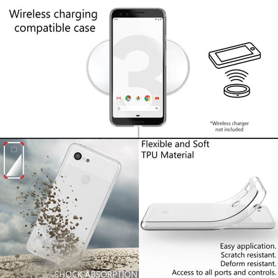 NALIA Transparente Silikonhülle für Google Pixel 3 – Anti-Gelb & Rutschfest – GLAZE (Handyhülle Kristallklar, Schlank & Stoßfest) – Marke aus Berlin Default Title NALIA Transparente Hülle