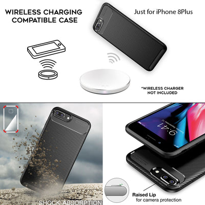 NALIA Silikonhülle für iPhone 7 Plus / 8 Plus – Rutschfest & Matt – VORTEX (Gebürstete Optik & Carbon Design) – Marke aus Berlin Default Title NALIA Protective Hülle