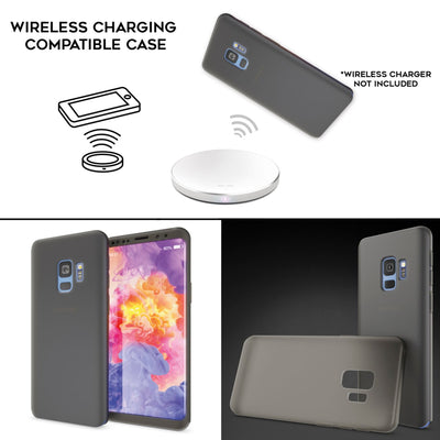 NALIA 360 Grad Hülle kompatibel mit Samsung Galaxy S9, Full Cover Handyhülle mit Schutzglas Doppel-Schutz, Dünnes Case Silikon Etui, Transparenter Displayschutz & Rückseite Schwarz NALIA Protective Hülle