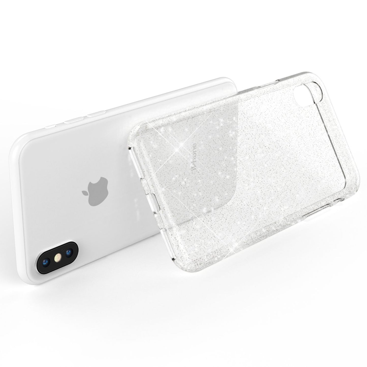 NALIA Handyhülle für iPhone XS Max, Glitzer Ultra Slim Silikon Case Back Cover