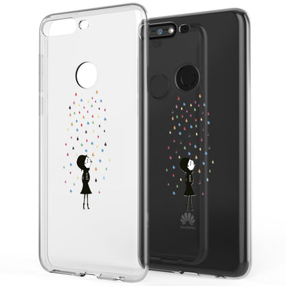 NALIA Hülle für Huawei Y7 (18), Slim Handyhülle Silikon Motiv Case Schutz Cover
