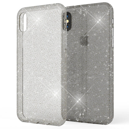 NALIA Handy Hülle für Apple iPhone X XS, Glitzer Case Cover Slim Silikon Bumper