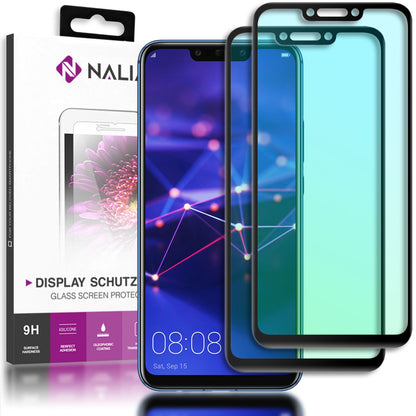 NALIA 2x Schutz Glas für Huawei MATE 20 LITE Display Schutz Folie Tempered Glass