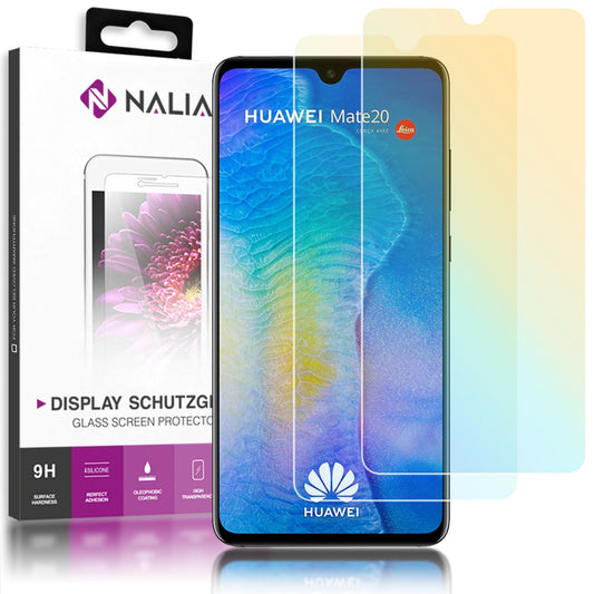 NALIA (2-Pack) Schutzglas kompatibel mit Huawei Mate20, 9H Screen Protector
