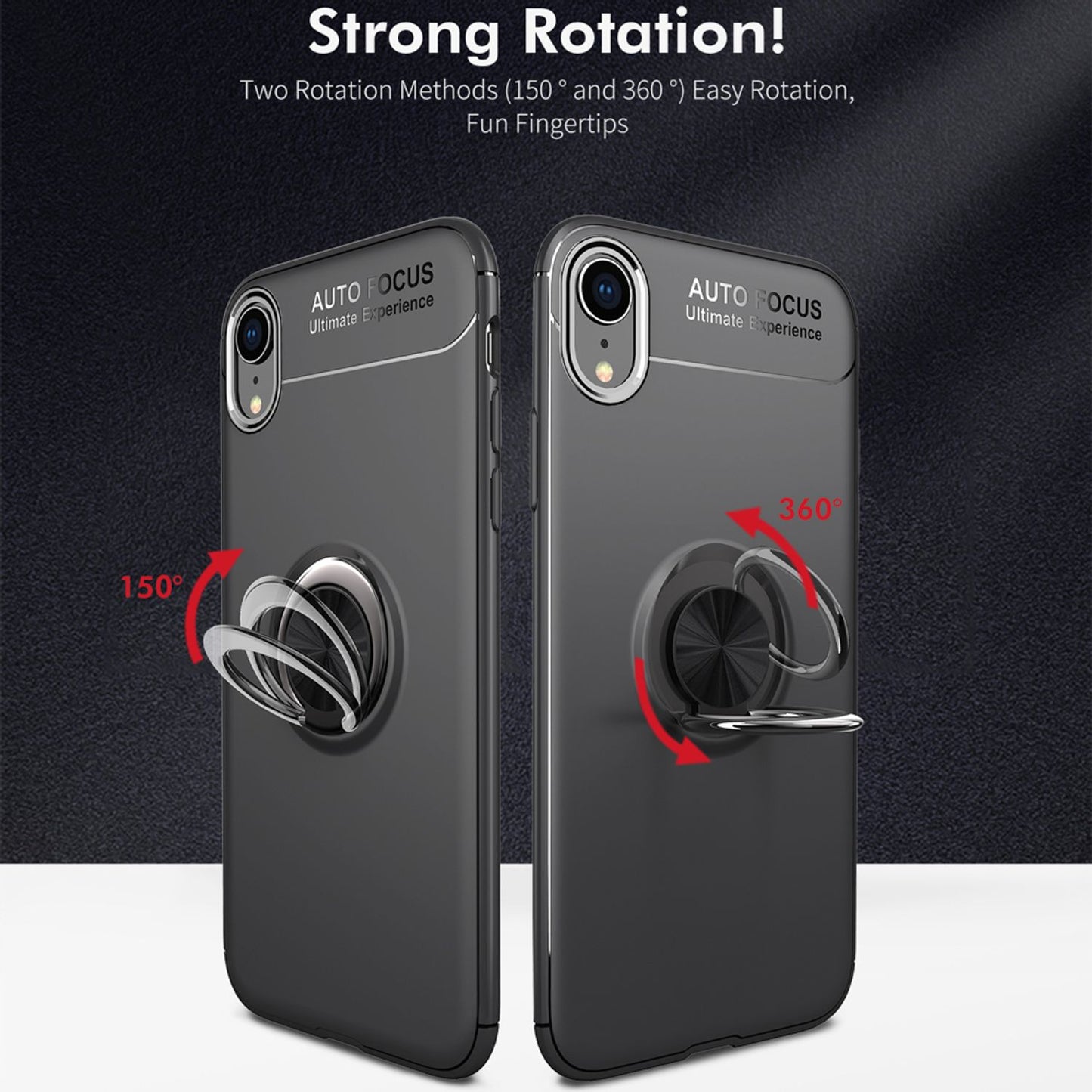 NALIA Ring Hülle für iPhone XR, Schutz Cover magnetisches Case Silikon Bumper