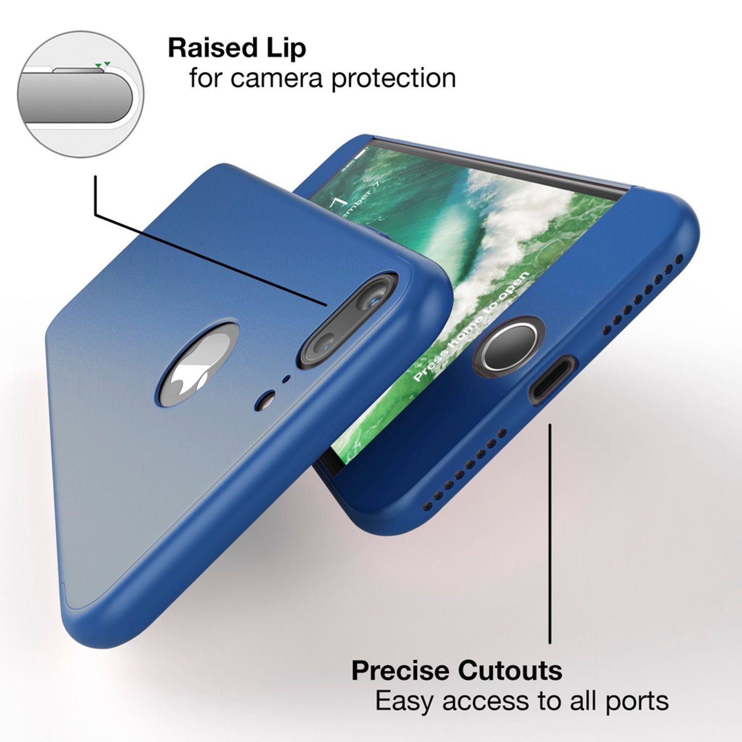 Apple iPhone 7 Plus Rundum Handy Hülle mit Displayschutz von NALIA, 360° Case