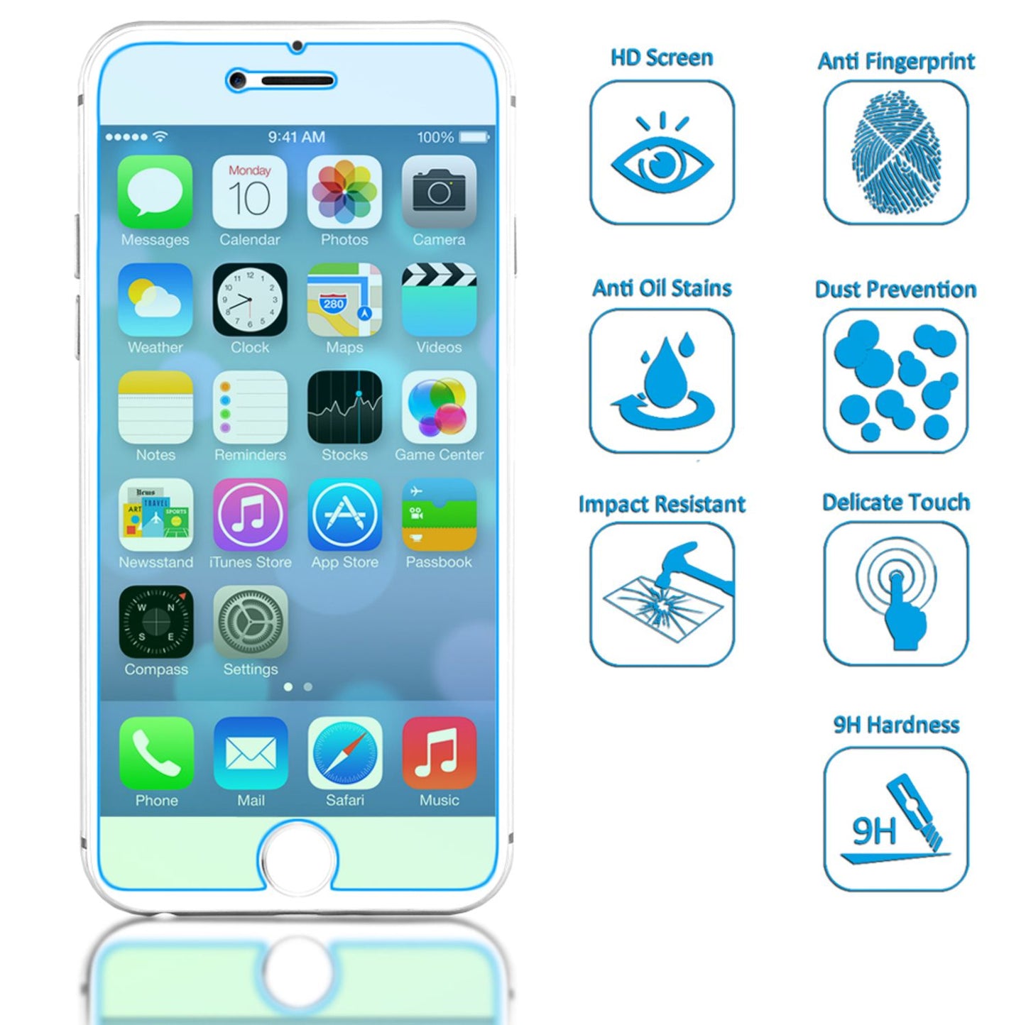 NALIA Schutzglas für Apple iPhone 7 Plus / 8 Plus, 9H Glasfolie Displayschutz