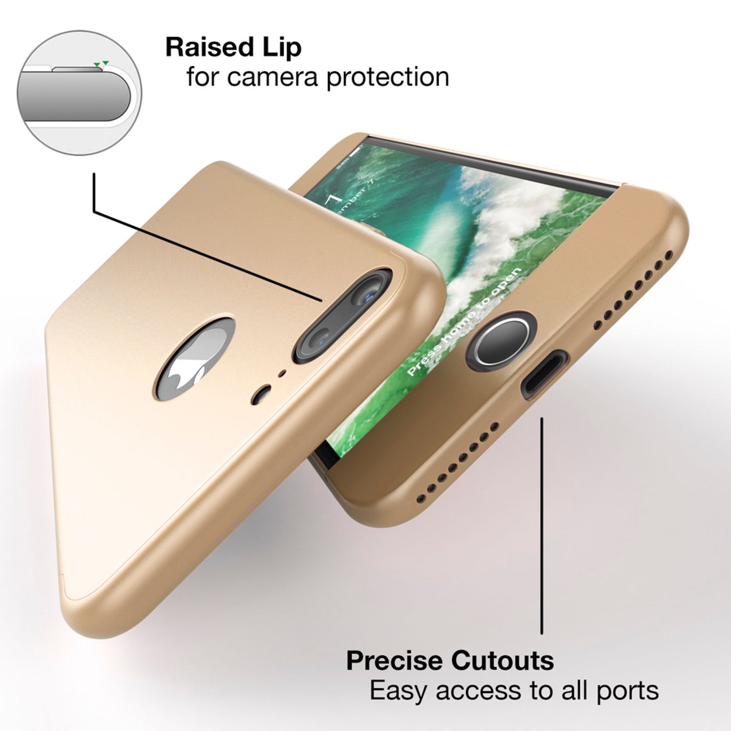 Apple iPhone 8 Plus Rundum Handy Hülle mit Displayschutz von NALIA, 360° Case