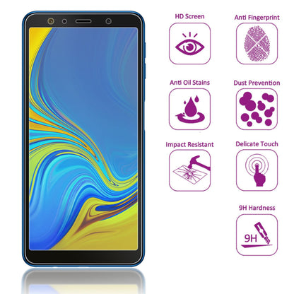 NALIA 2 Pack Display Schutzglas für Samsung Galaxy A7 (2018), Handy Schutz Glas