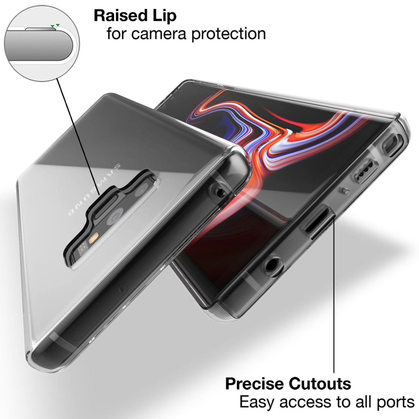 NALIA 360 Grad Handy Hülle für Samsung Galaxy Note 9, Full Cover Case Bumper