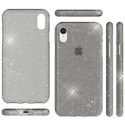 NALIA Handyhülle für iPhone XR, Glitzer Slim Silikon-Case Cover Etui Schutzhülle