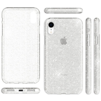 NALIA Handyhülle für iPhone XR, Glitzer Slim Silikon-Case Cover Etui Schutzhülle