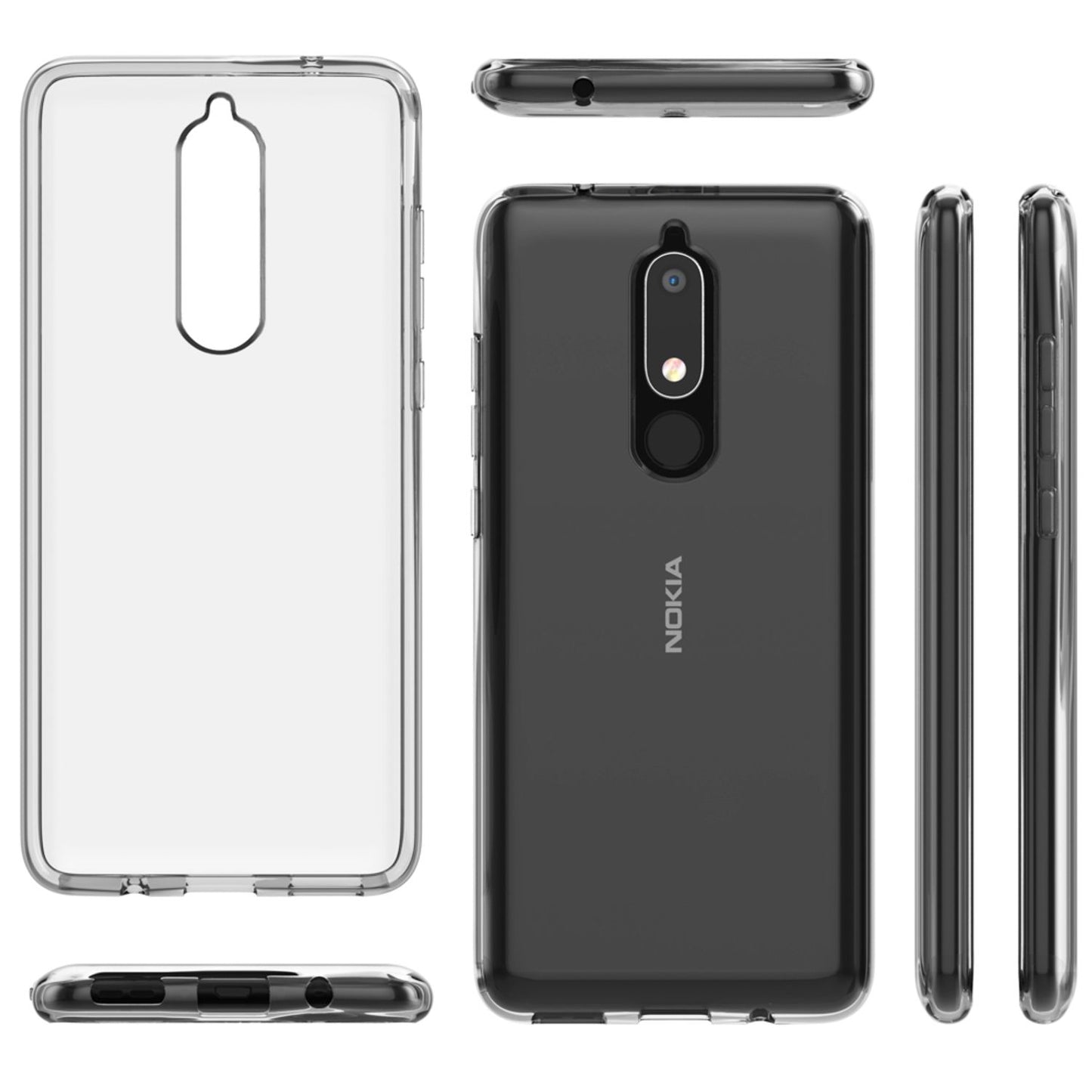 Nokia 5.1 (2018) Handy Hülle von NALIA, Soft TPU Silikon Case Cover Bumper Etui