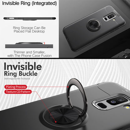 NALIA magnetische Ring Handy Hülle für Samsung Galaxy A6 Plus Case Cover Silikon