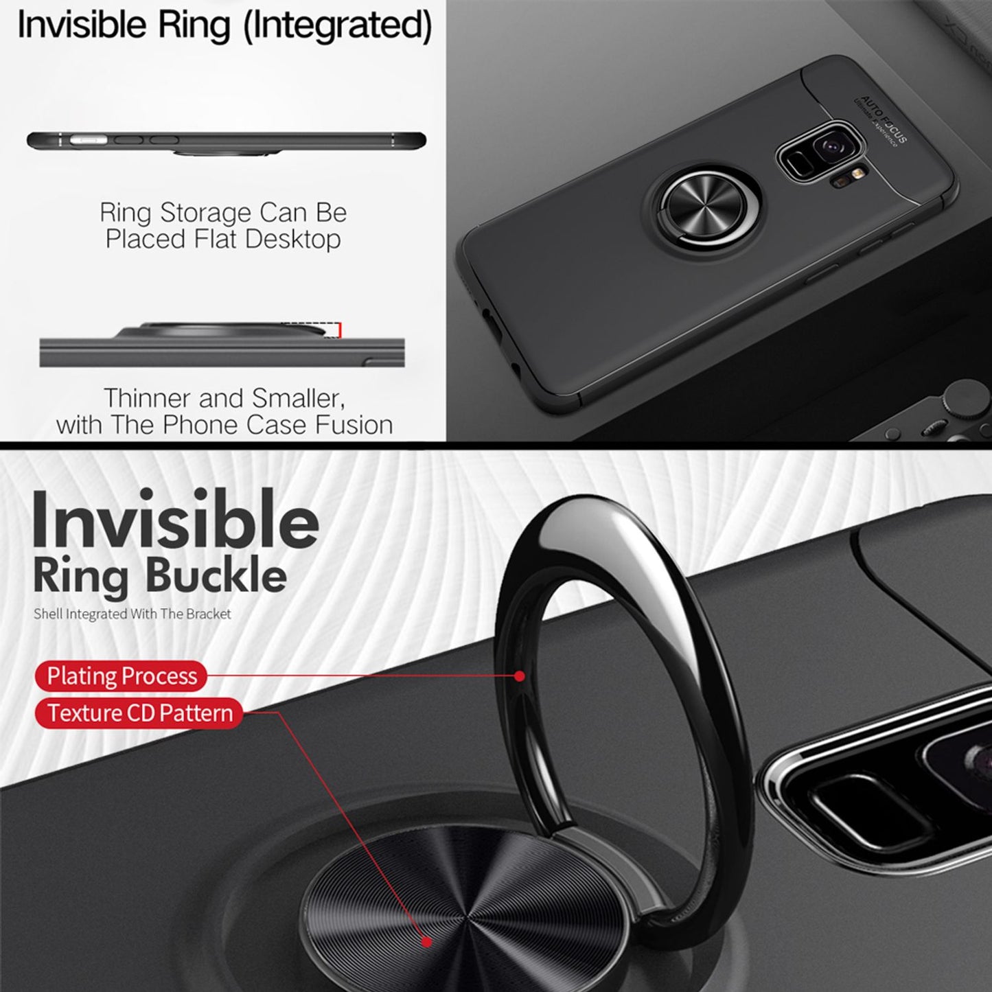 NALIA Ring Hülle für Samsung Galaxy S9, Schutz Cover Magnet Silikon Handy Case