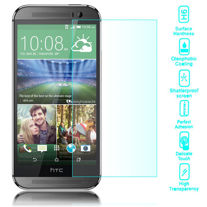 NALIA Schutzglas für HTC One M8, 9H Full Cover Displayschutz Film Tempered Glass