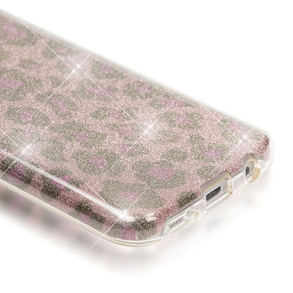NALIA für SAMSUNG S7 Hülle Glitzer Silikon Cover Case Sparkle Leopard - Pink Lila
