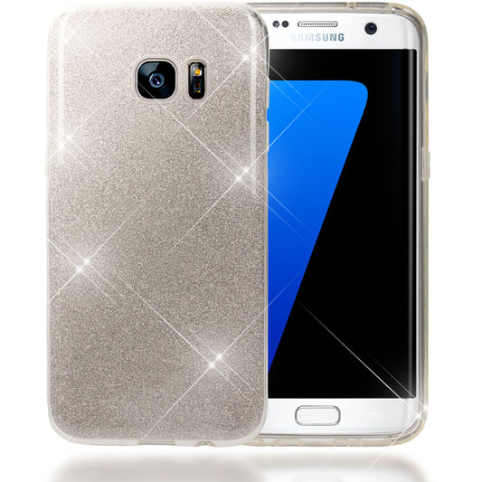 Samsung Galaxy S7 Edge Handy Hülle von NALIA, Glitzer Glitter Silikon Case Cover