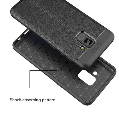 Samsung Galaxy A8 Plus 2018 Leder Look Handy Hülle von NALIA Silikon Cover Case