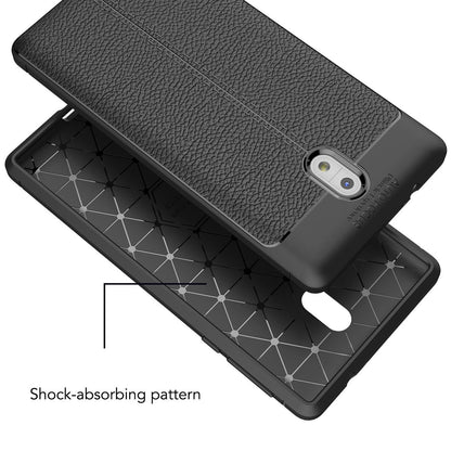 NALIA Hülle für Nokia 3, Leder Look Handyhülle Slim Silikon Cover Schutz Case