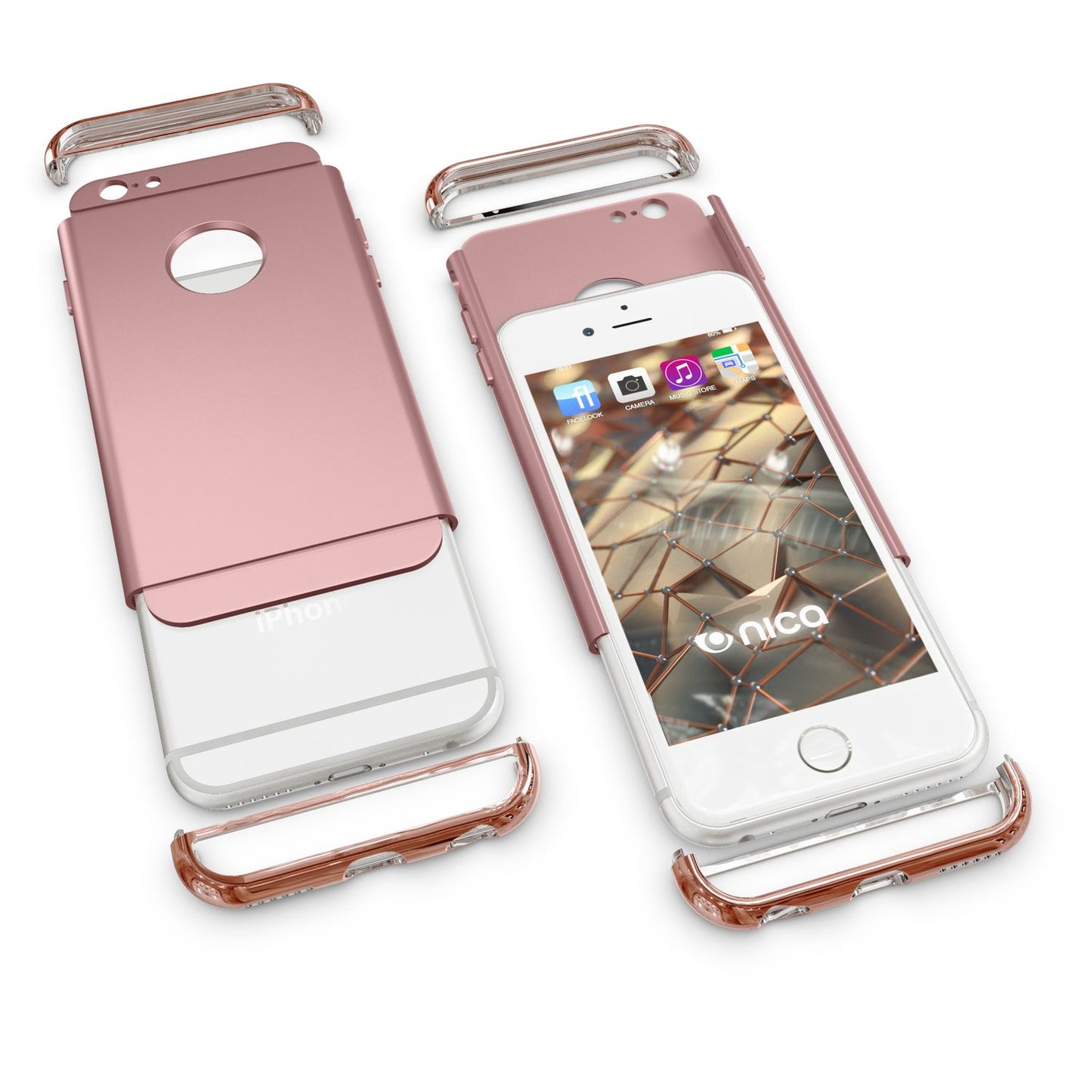 NALIA Handy Hülle für Apple iPhone 6 6S, Schutz Case Cover Tasche Bumper Etui