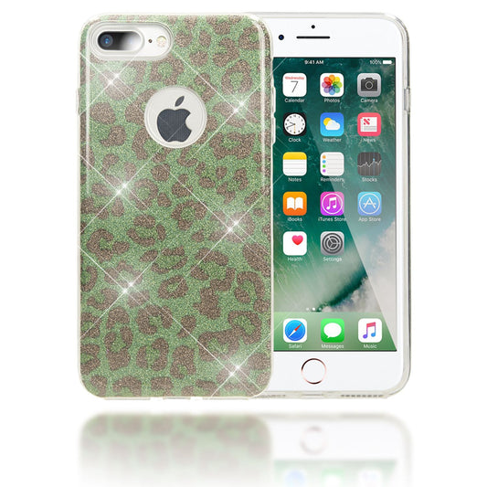 Apple iPhone 8 Plus / 7 Plus Handy Hülle von NALIA, Leopard Glitzer Cover Case