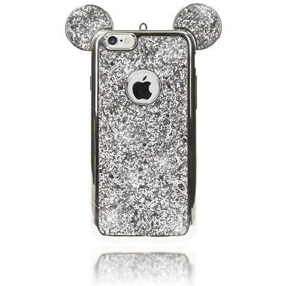 Apple iPhone 6 6S Handy Hülle von NALIA, Glitzer Back Cover Case mit Maus Ohren