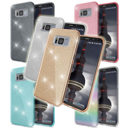 Samsung Galaxy S8 Plus Handy Hülle von NALIA, Glitzer Silikon Cover Case Schutz
