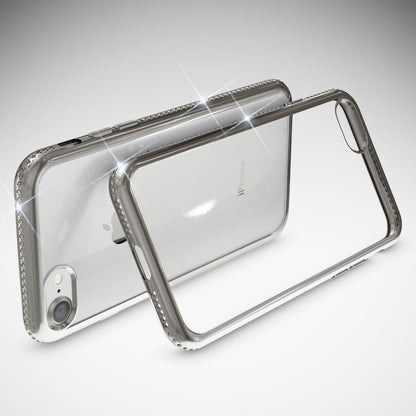 NALIA Handy Hülle für iPhone SE 2020 / 8 / 7, Schutz Case Strass Bumper Cover